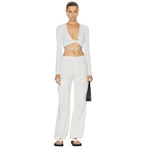 The Andamane Judy Wrap Top in White 42 6 8 Mew Womens Long Sleeve Blouse